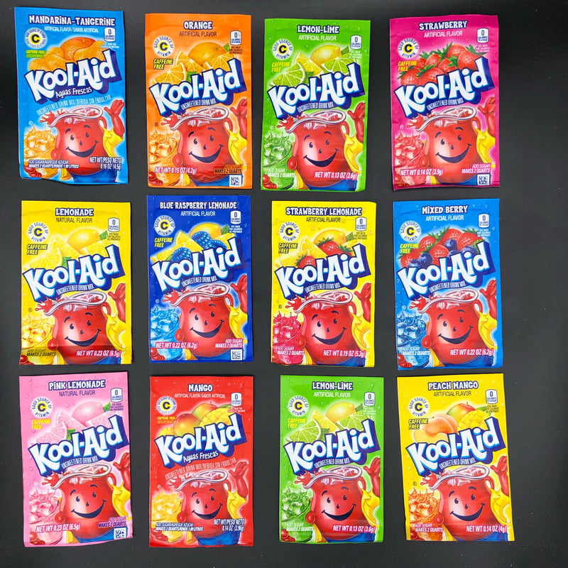 Kool-Aid MEGA LOAD! 12 sachets of mixed Kool-Aid flavours! (USA) SPECIAL